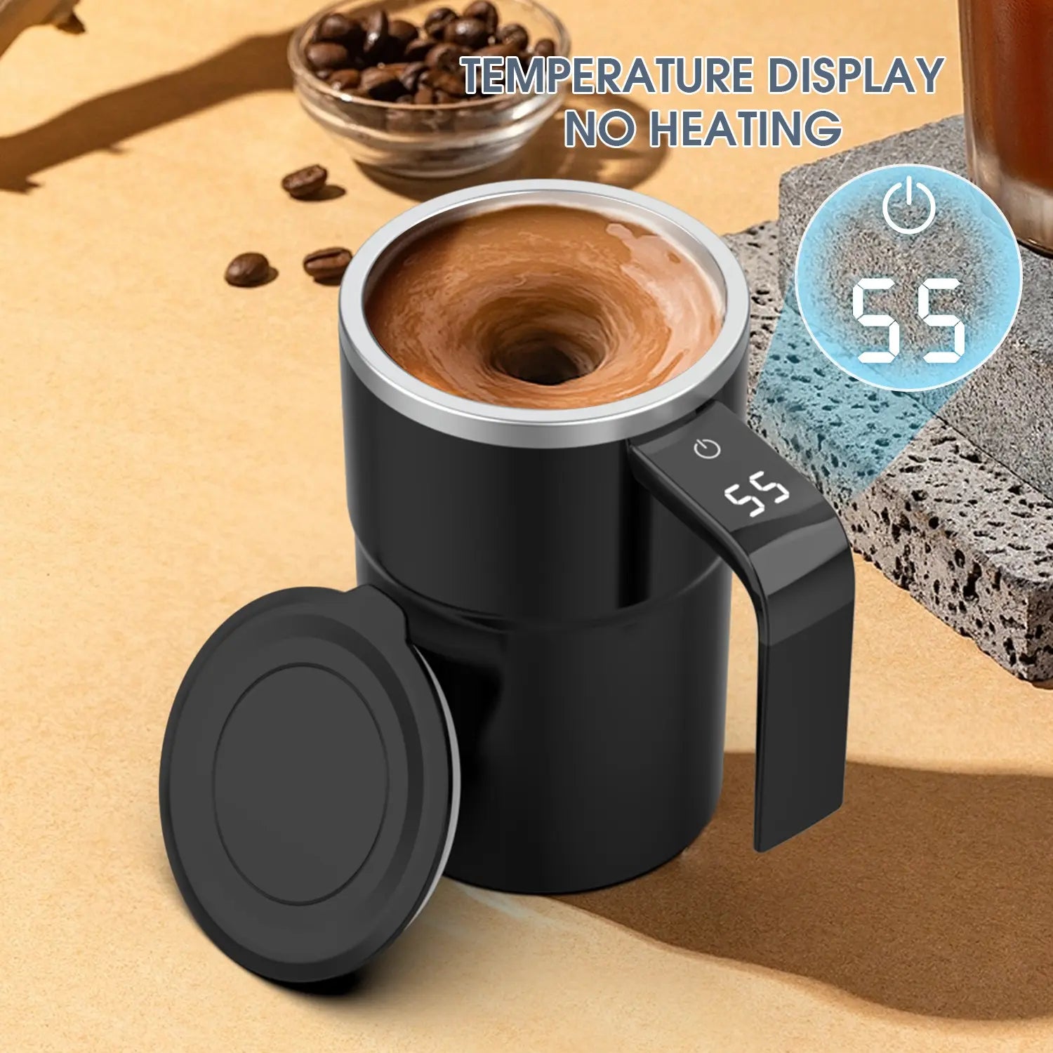 Intelligent Stirring Coffee Cup with Temperature Display