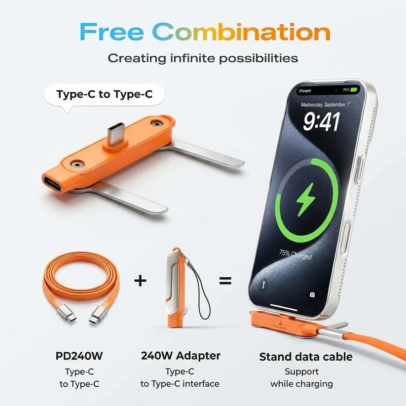 Invisible Stand Type-C Charger Cable
