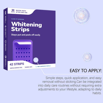 Purple Teeth Whitening Strips with Fresh Breath and Stain Removal