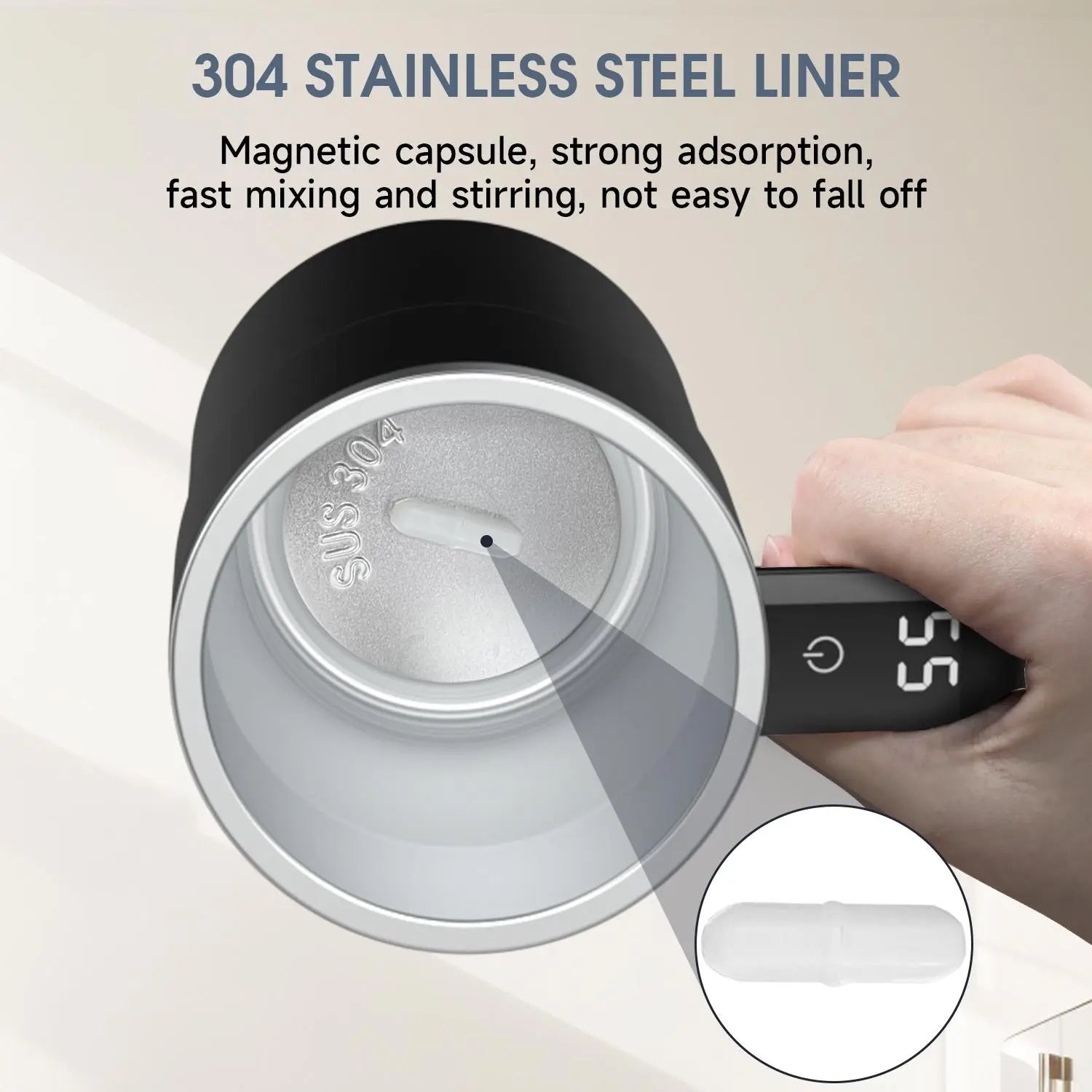 Intelligent Stirring Coffee Cup with Temperature Display