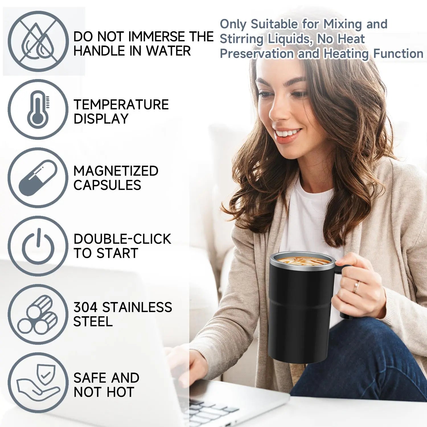 Intelligent Stirring Coffee Cup with Temperature Display