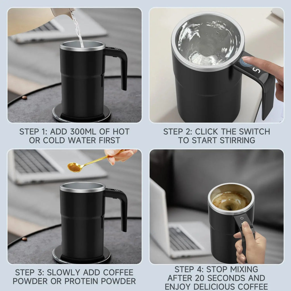 Intelligent Stirring Coffee Cup with Temperature Display
