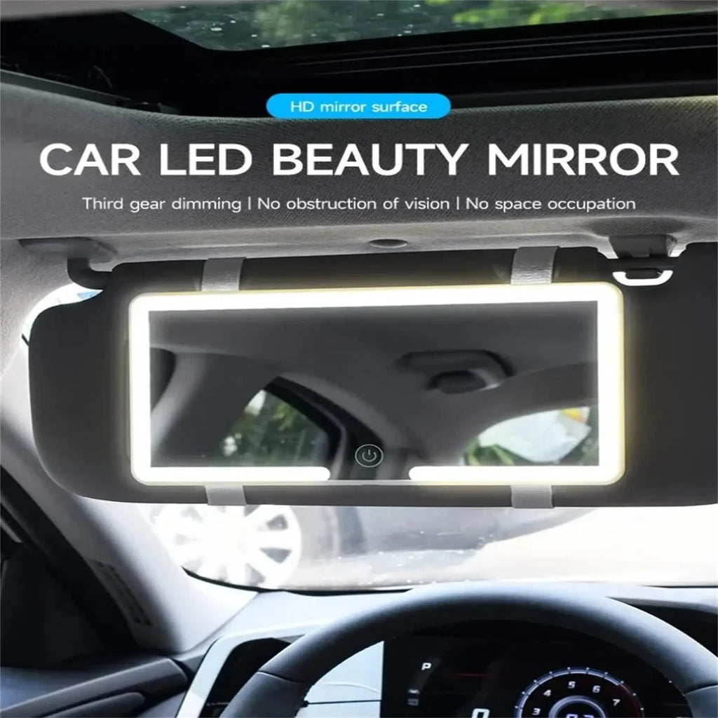 LED Car Visor Vanity Mirror with Touchscreen Control