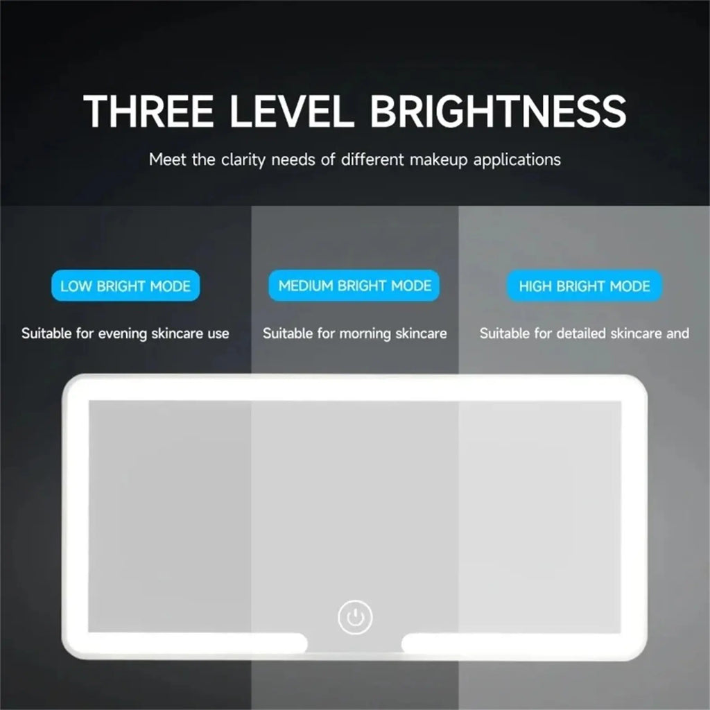 LED Car Visor Vanity Mirror with Touchscreen Control