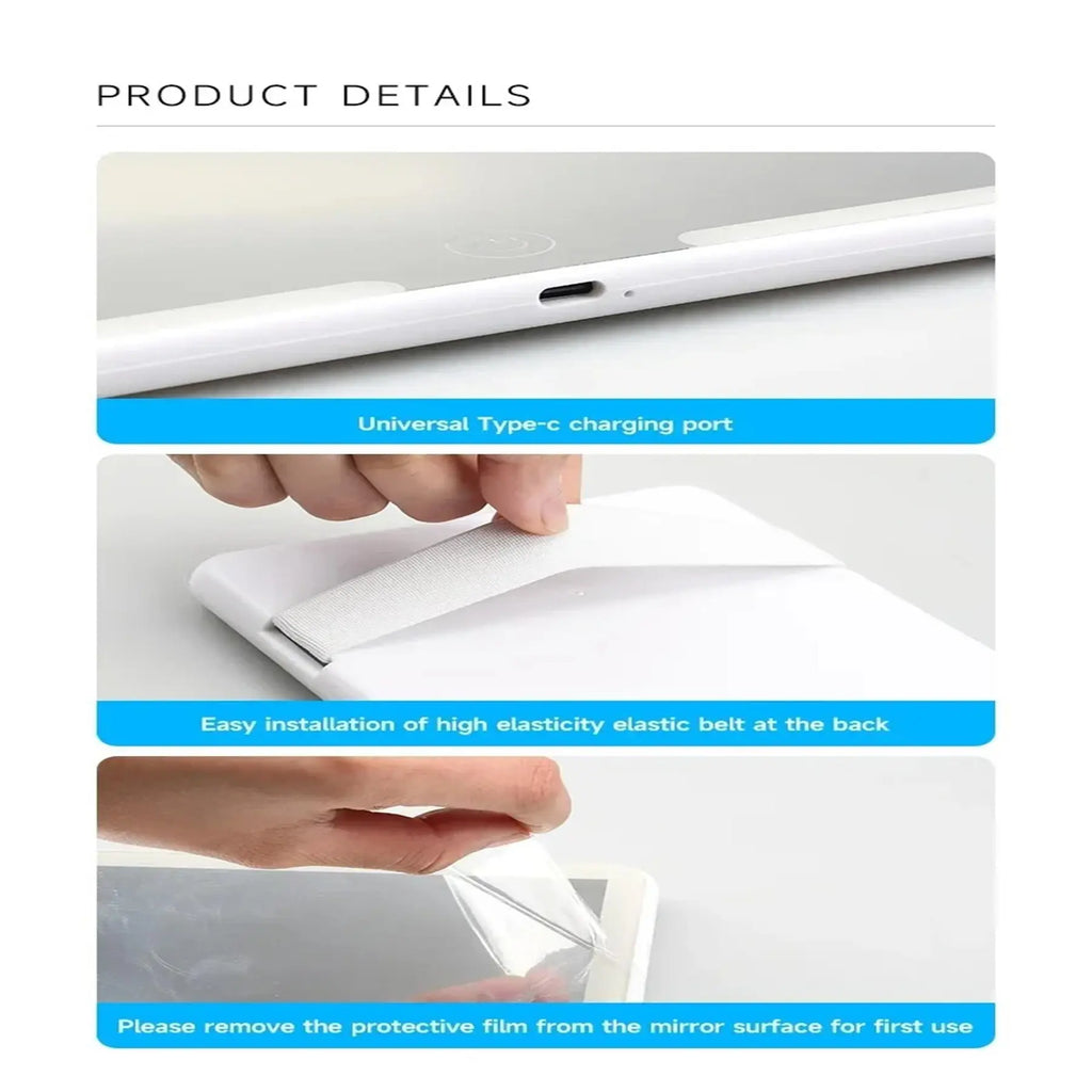 LED Car Visor Vanity Mirror with Touchscreen Control