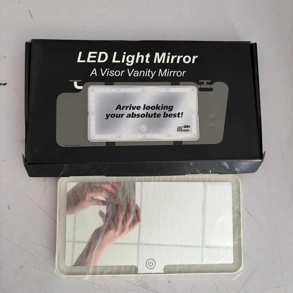 LED Car Visor Vanity Mirror with Touchscreen Control
